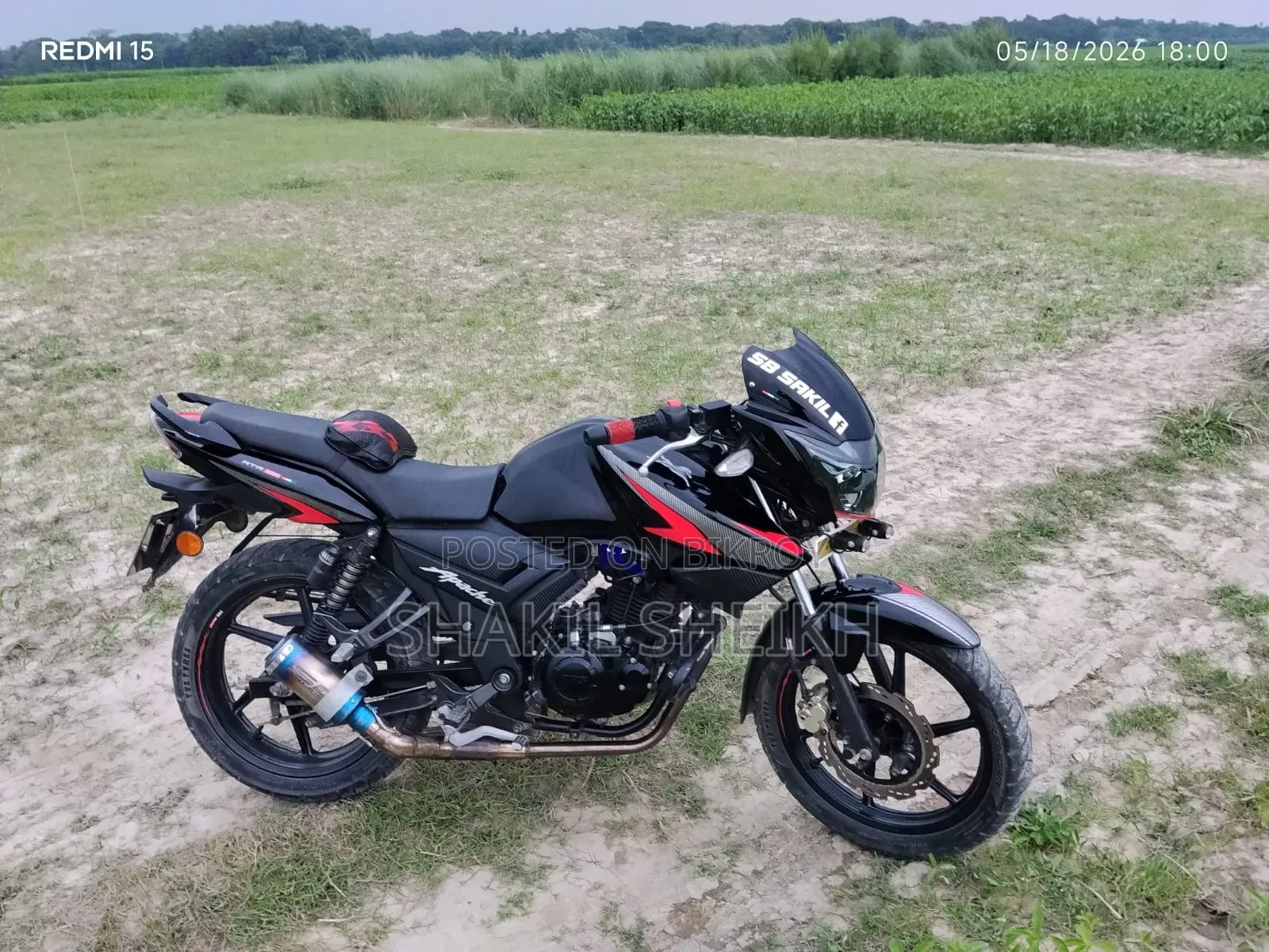 New TVS Apache RTR 160 2V 2025 Black