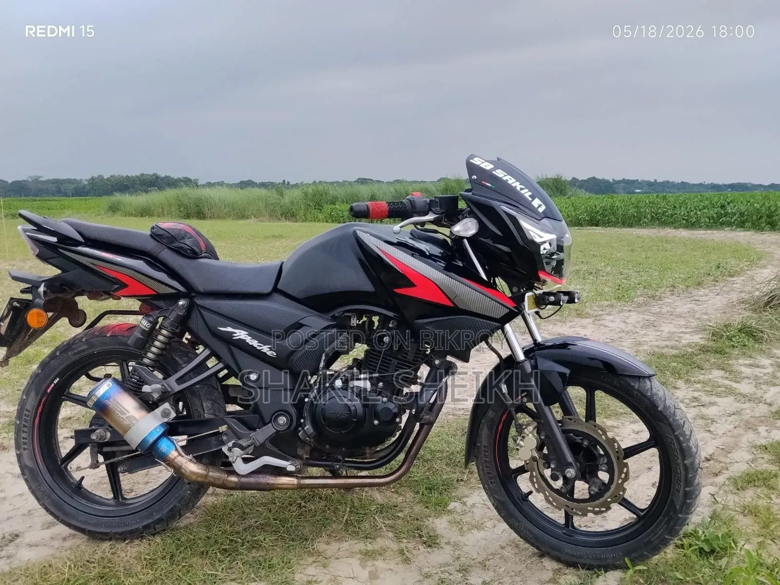 New TVS Apache RTR 160 2V 2025 Black