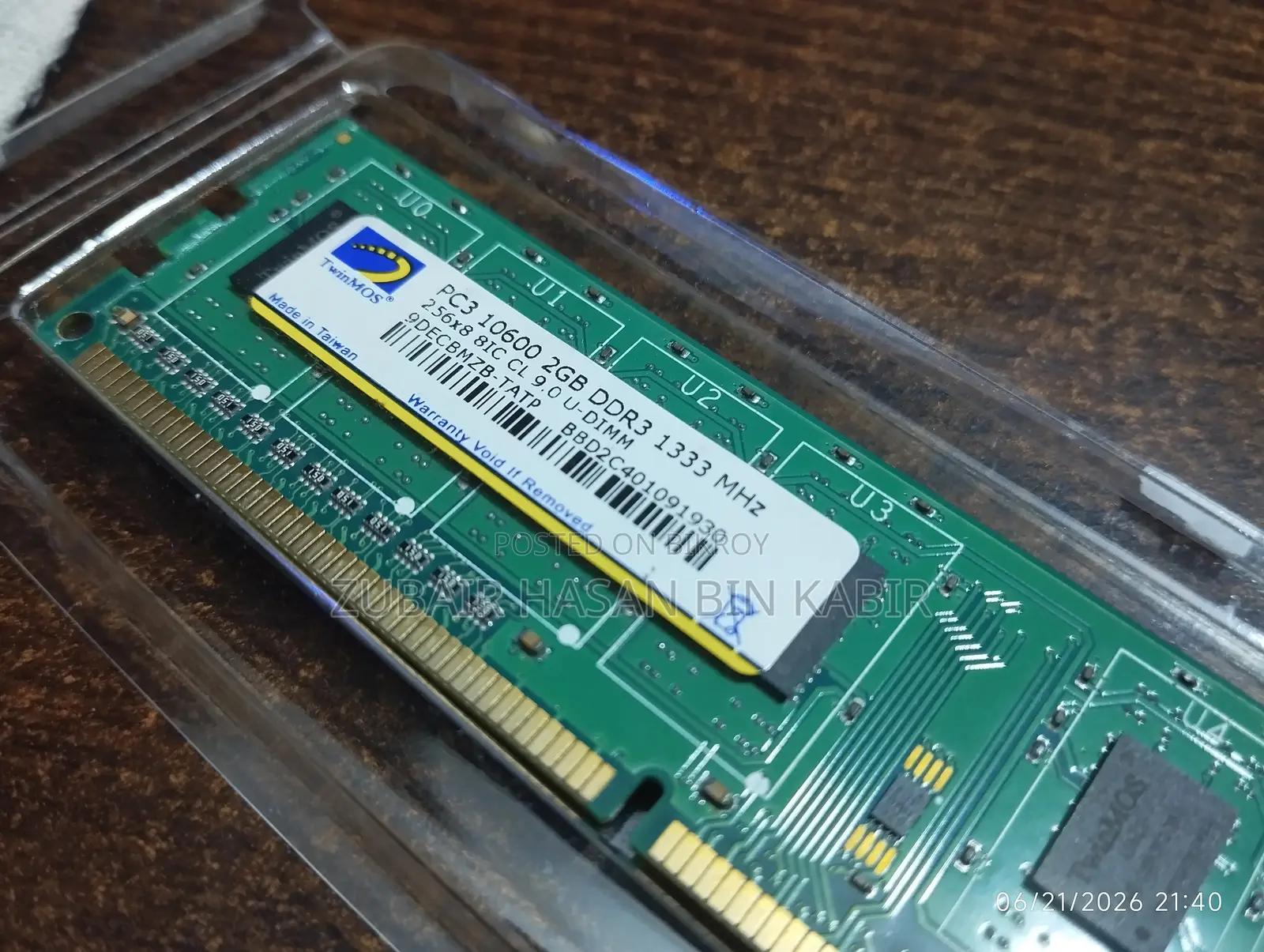 Twinmos PC3 10600 2GB DDR3 1333 MHz RAM
