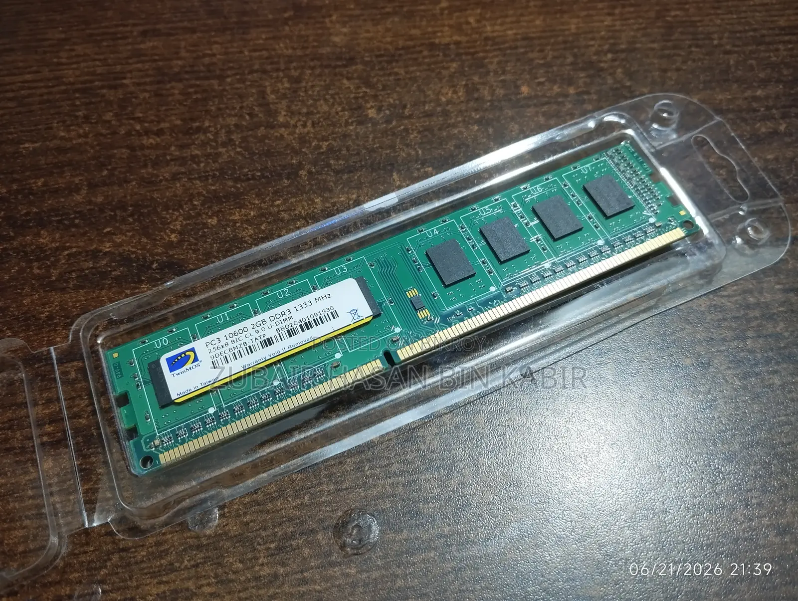 Twinmos PC3 10600 2GB DDR3 1333 MHz RAM