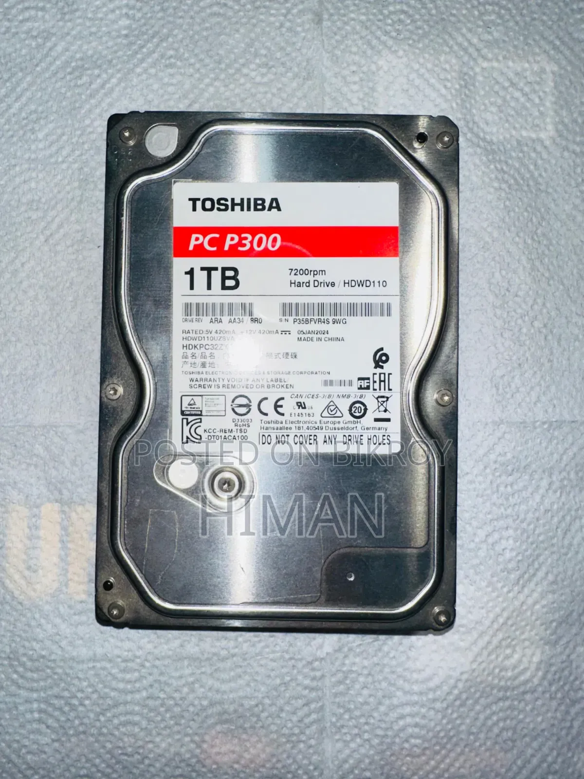 Toshiba 1 TB, PC P300 Hard Disk