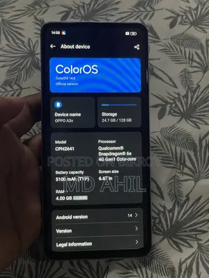 Oppo A3X 4G 128 GB Blue
