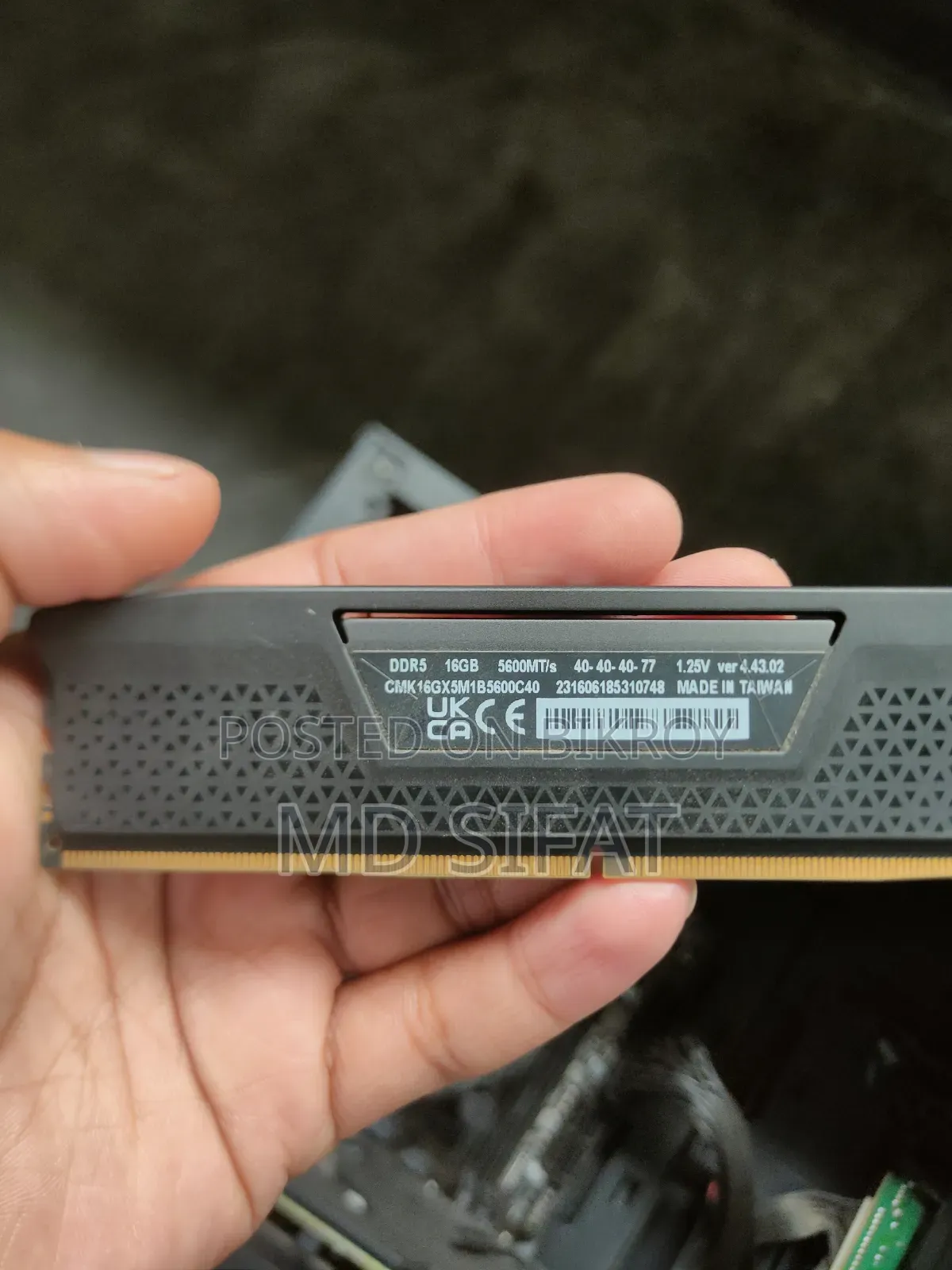 Corsair Vengeance 16gb Ddr5 5600mhz Cl40 Desktop Ram