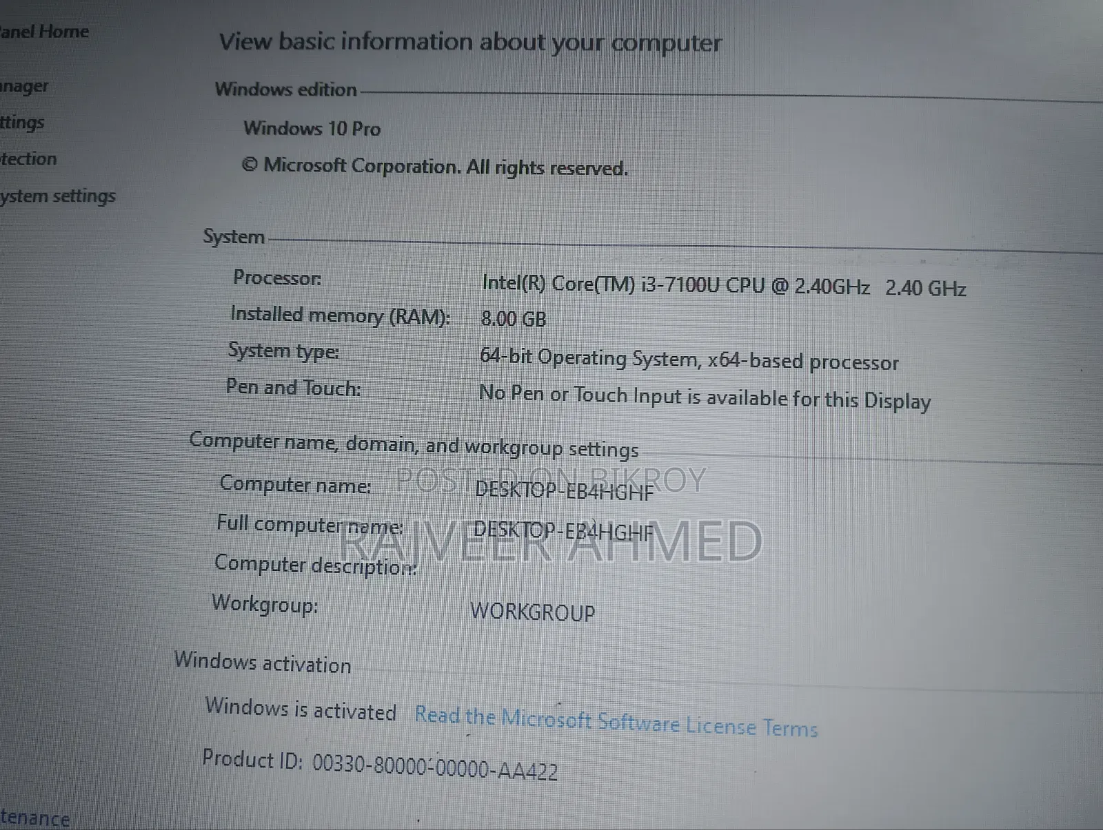Laptop 8GB Intel Core I3 HDD 512GB