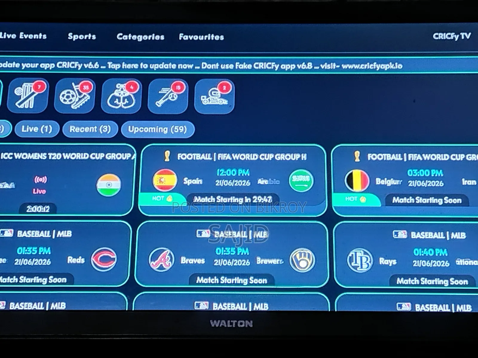 Walton Tv + Android Tv Card