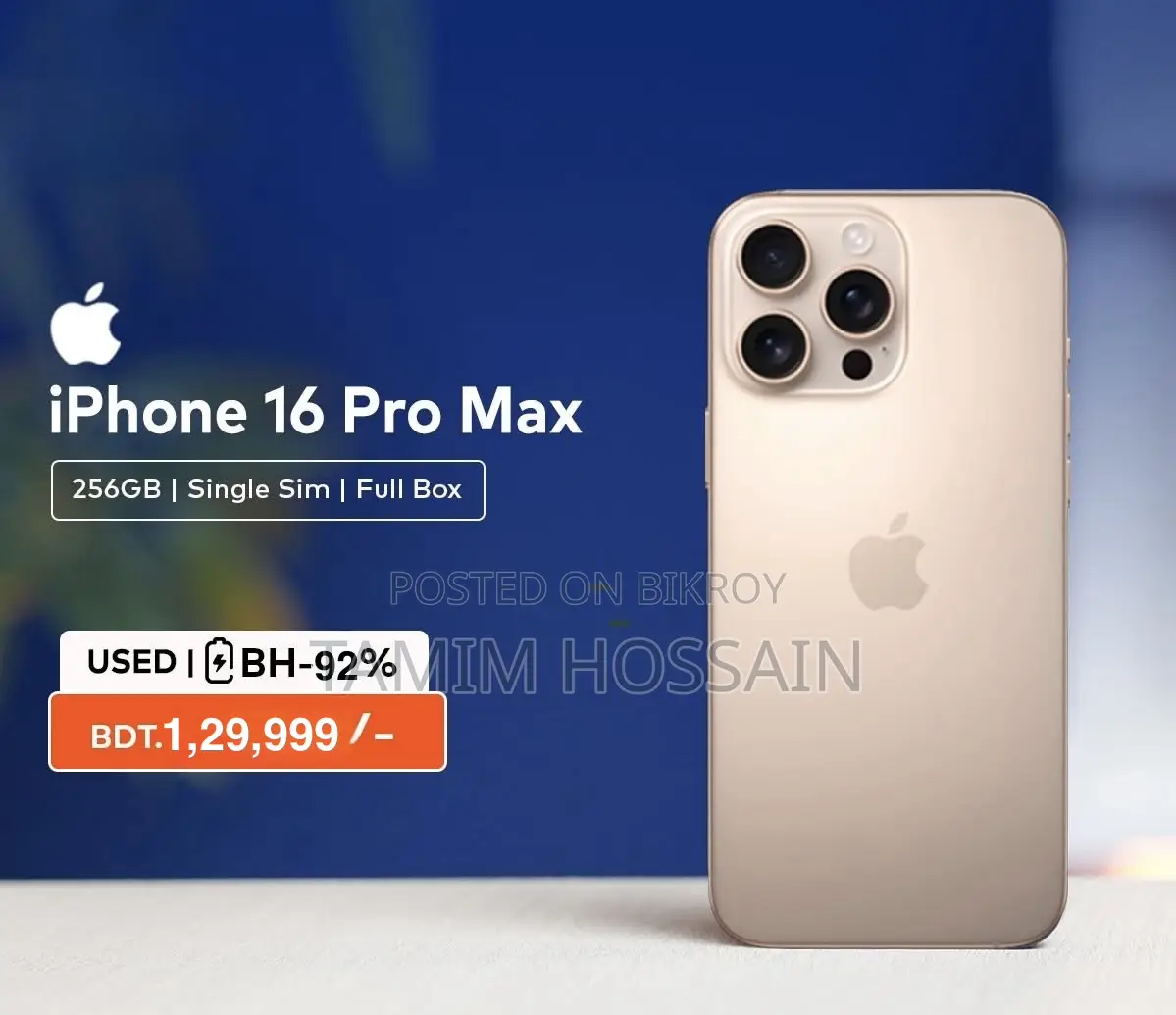 Apple iPhone 16 Pro Max 256 GB Gold
