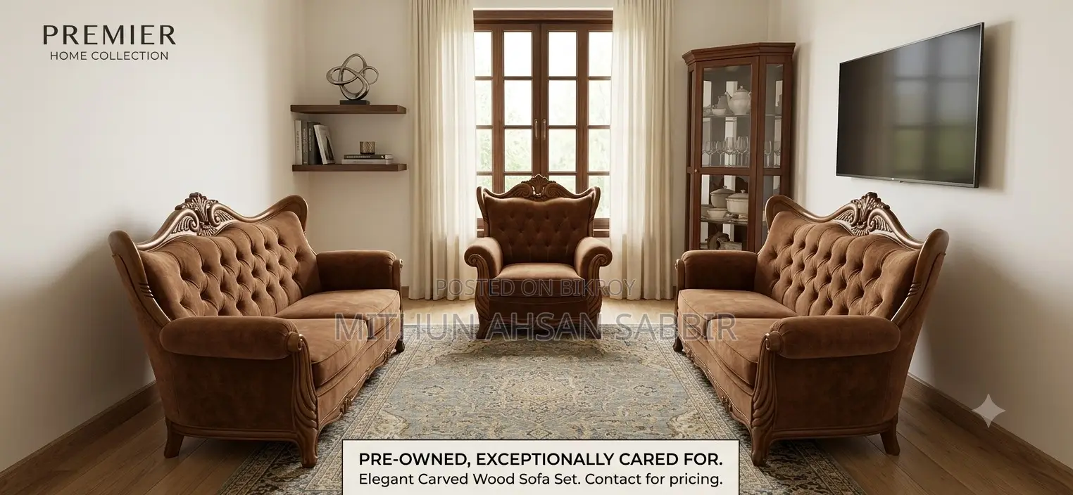 Segun Wooden Sofa Set (3:2:1)