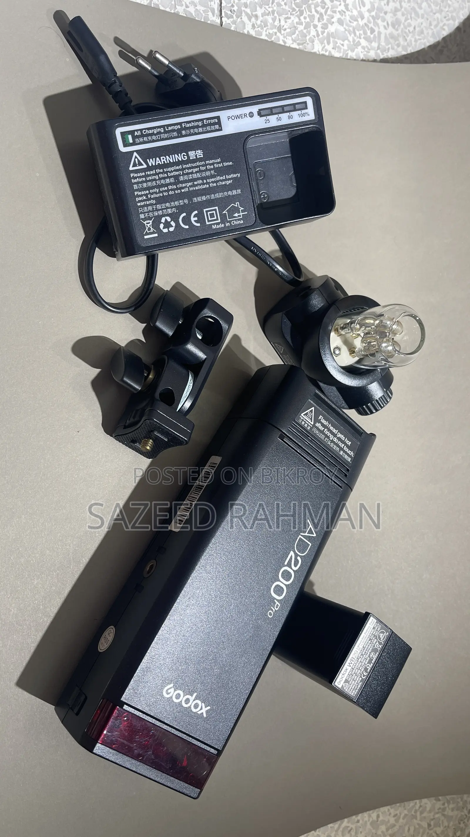 Godox AD200 Pro + Accessories + Color Gels