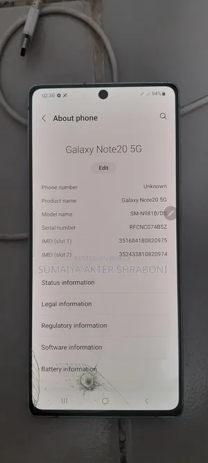 Samsung Galaxy Note 20 5G 256 GB Bronze