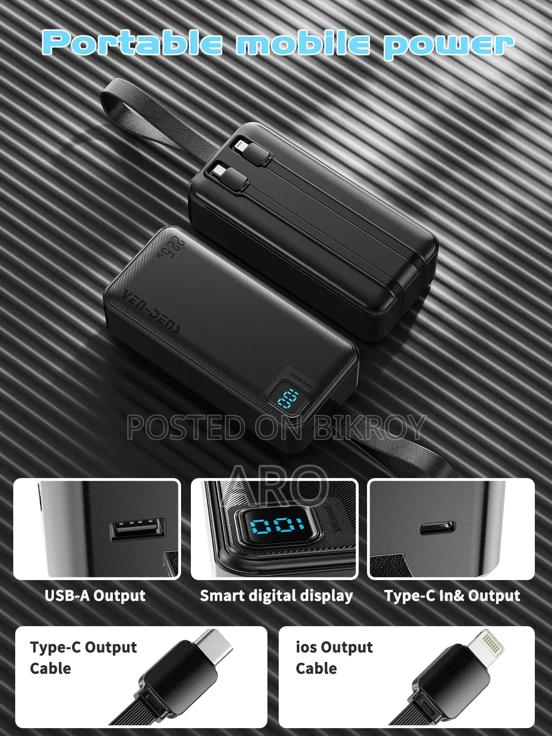 High Quality 30000mAh Power Bank Portable Power Bank