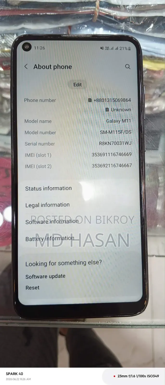 Samsung Galaxy M11 64 GB Black