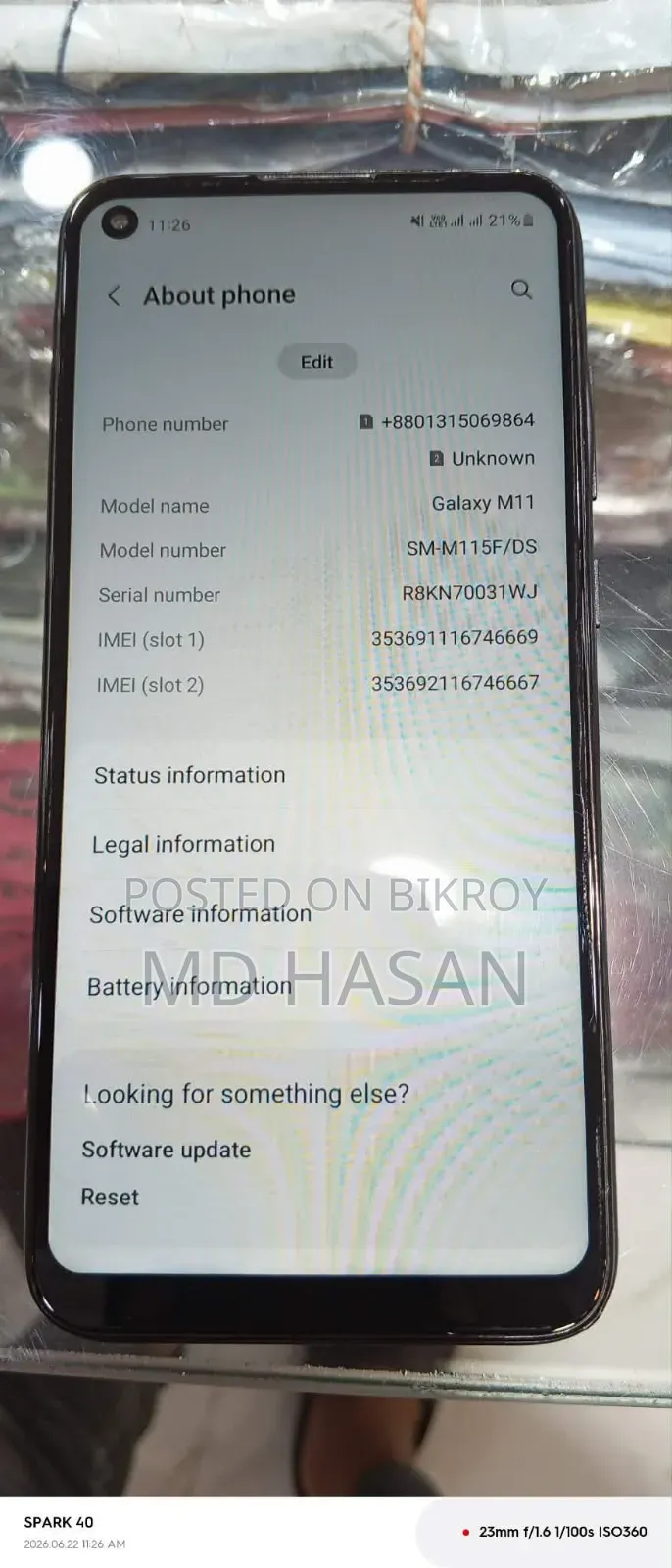Samsung Galaxy M11 64 GB Black