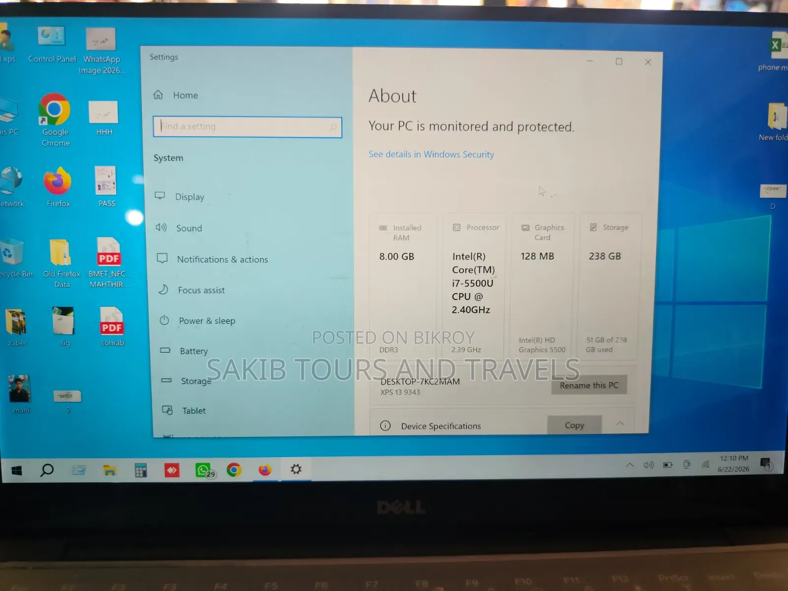Laptop HP 8GB Intel Core I7 SSD 256GB