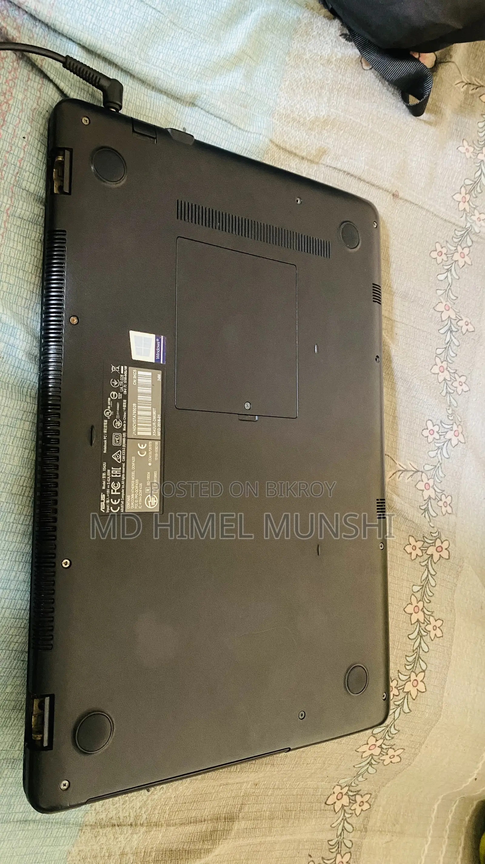 ল্যাপটপ Asus VivoBook X540SA ৮জিবি Intel Core I3 SSD ১২৮জিবি