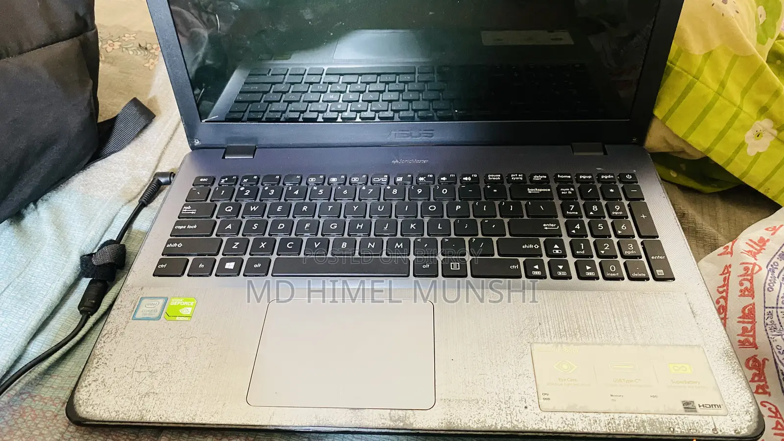 ল্যাপটপ Asus VivoBook X540SA ৮জিবি Intel Core I3 SSD ১২৮জিবি