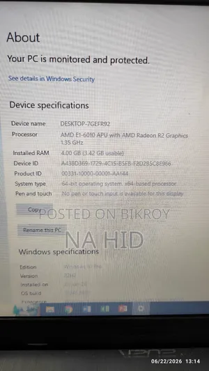 Laptop Asus VivoBook X540SA 4GB AMD SSD 256GB