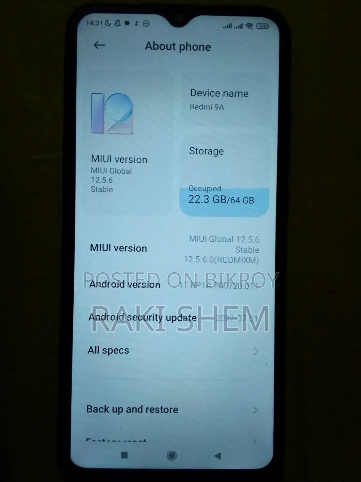 Xiaomi Redmi 9A 64 GB Black