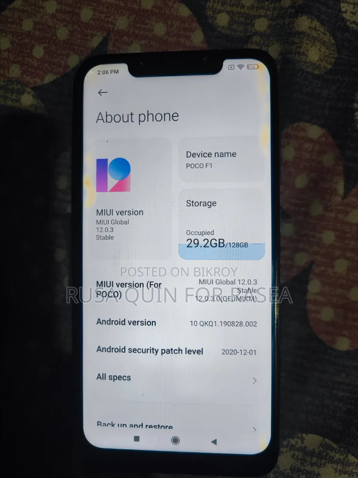 Xiaomi Pocophone F1 128 GB Black