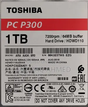 Toshiba PC P300 1TB Hard Disk Drive
