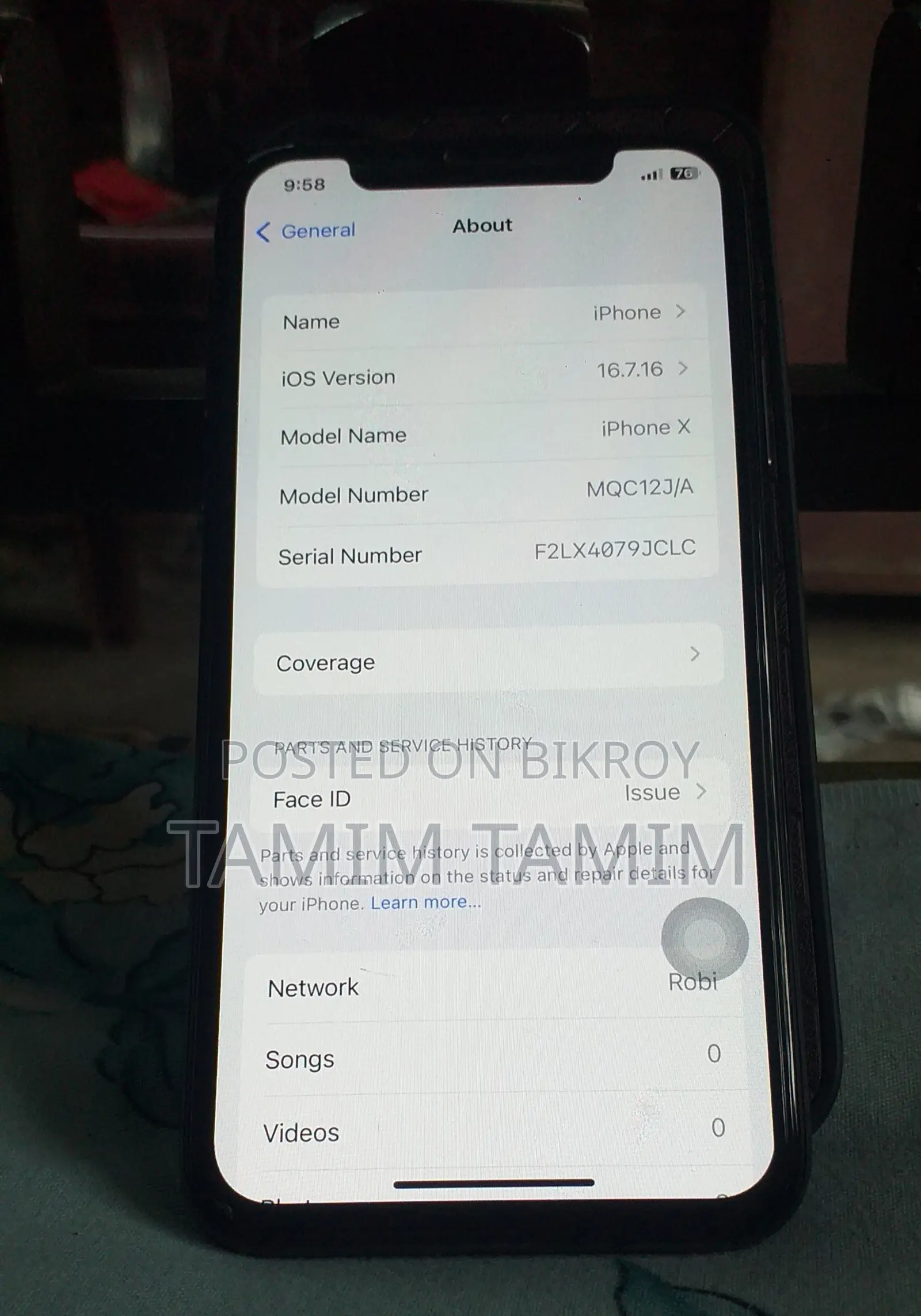 Apple iPhone X 64 GB Black