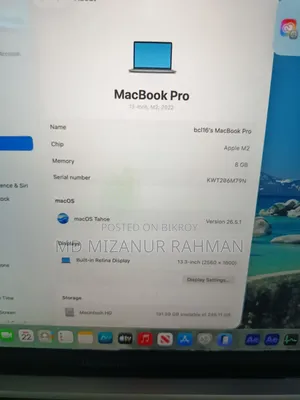 Laptop Apple MacBook Pro 2022 M2 8GB Apple M2 SSD 256GB