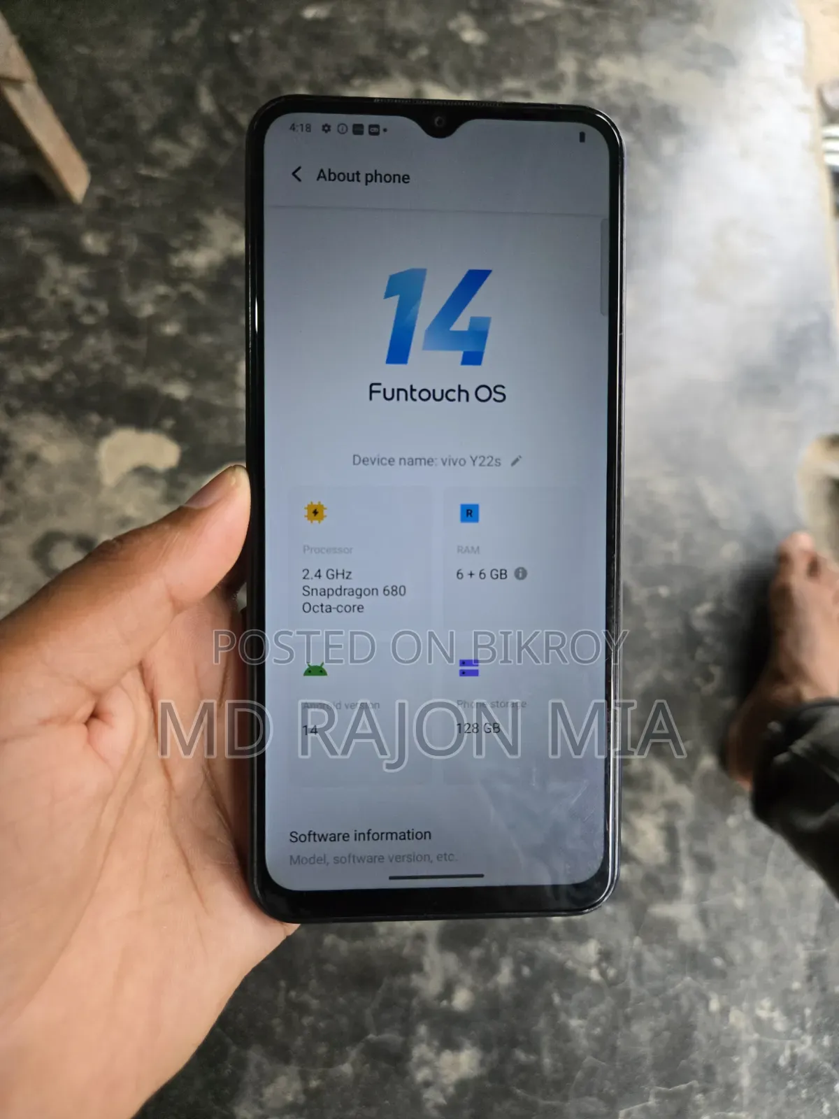 Vivo Y22s 128 GB Blue