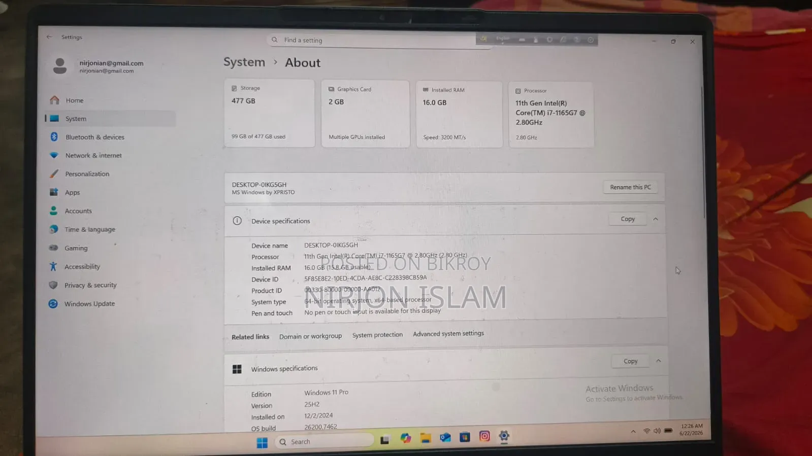 Laptop Lenovo IdeaPad 5 Slim 13th Gen I7 16GB Intel Core I7 512GB