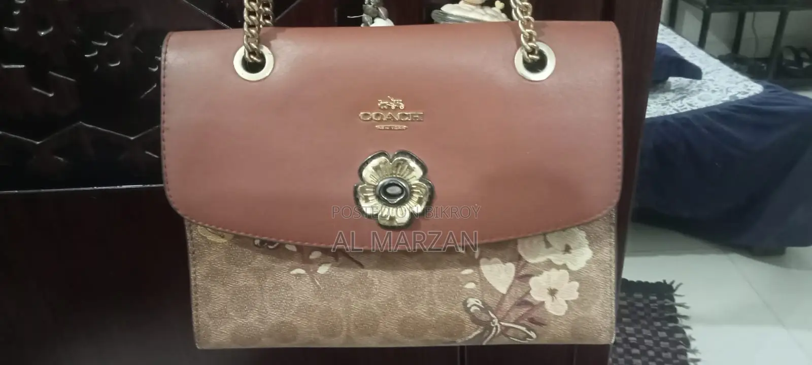 Original Leather Floral Pink Coach Bag