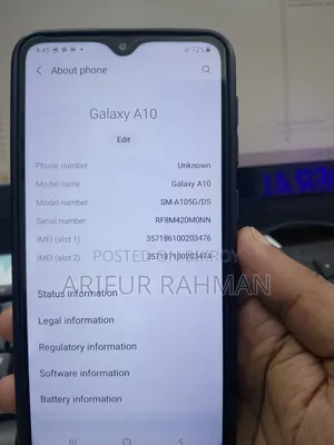 Samsung A10 32 GB Black