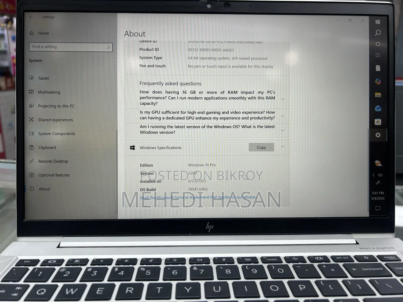 Laptop HP EliteBook 840 G8 16GB Intel Core I5 SSD 512GB