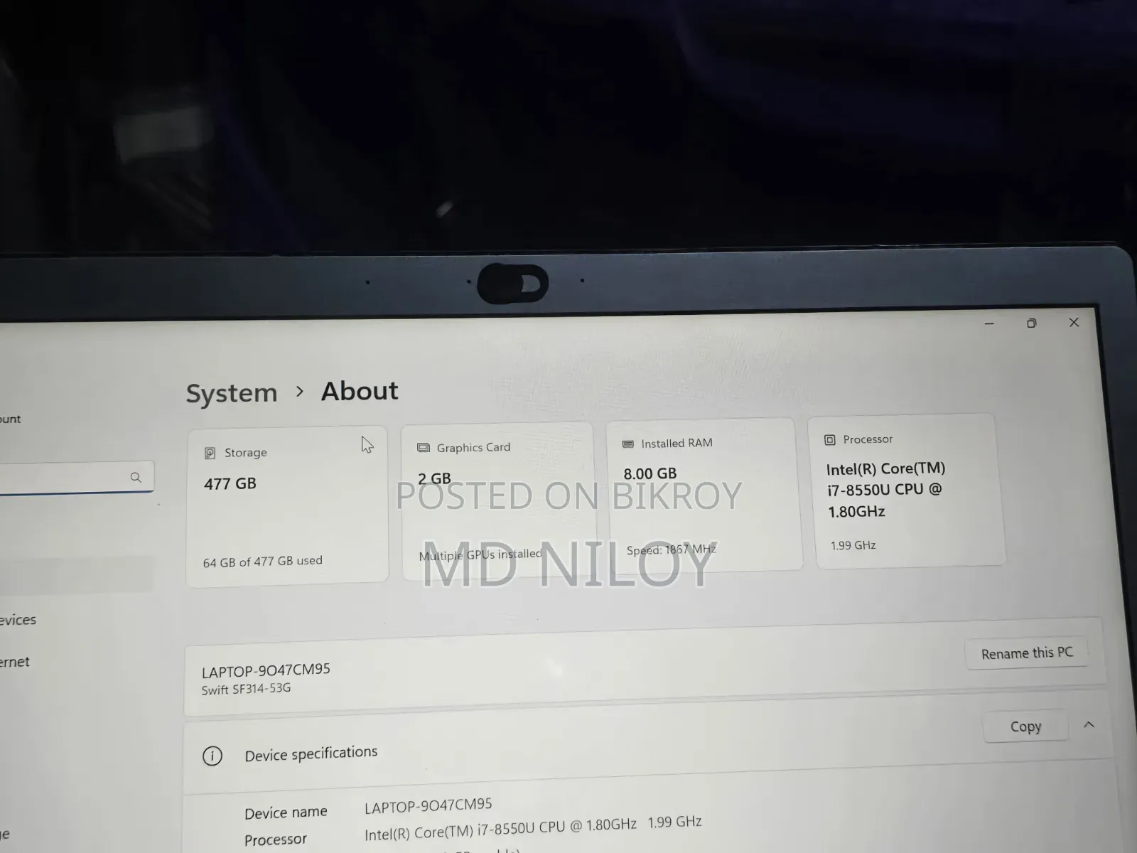 Laptop Acer Switch 3 8GB Intel Core I7 SSD 512GB