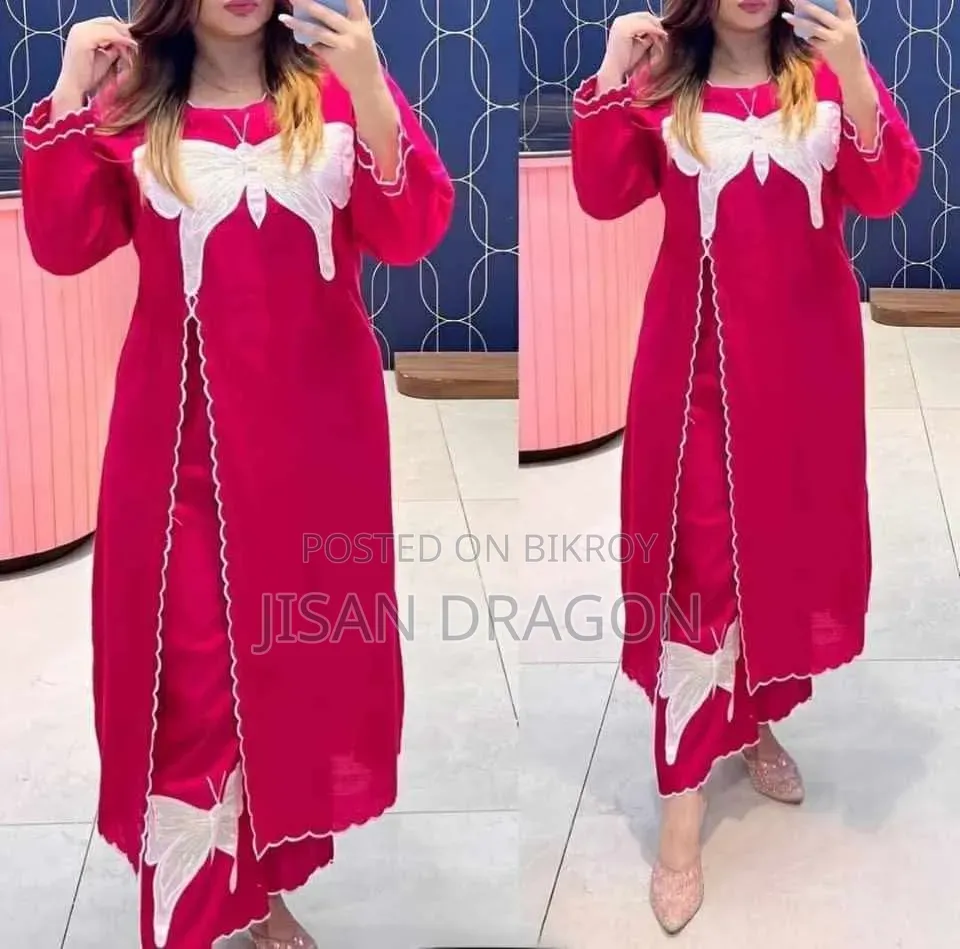 Butterfly Design Two-Piece Kameez/Salwar - China Linen Fabric