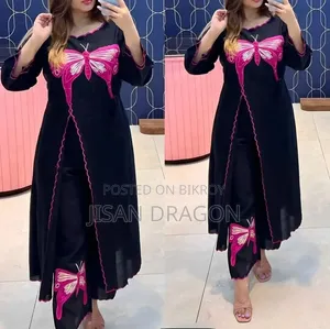 Butterfly Design Two-Piece Kameez/Salwar - China Linen Fabric