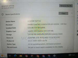 Laptop HP EliteBook 840 G6 8GB Intel Core i5 SSD 250GB