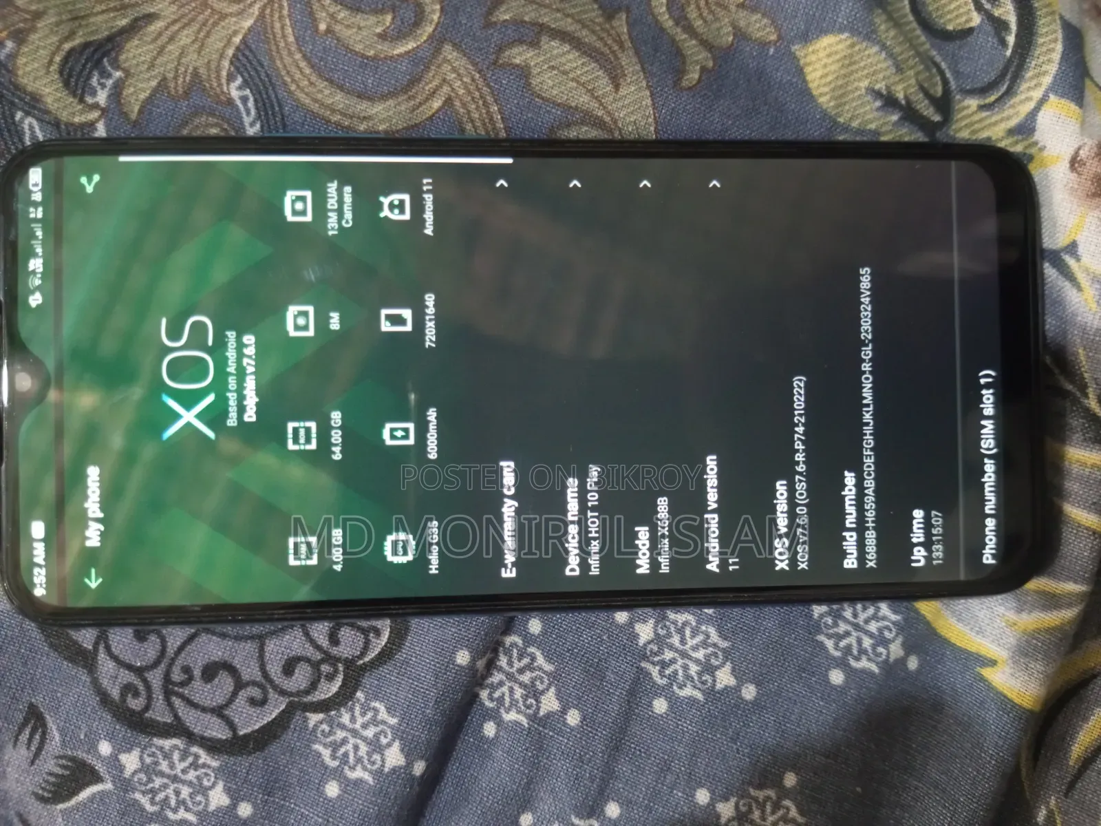 Infinix Hot 10 Play 64 GB Blue