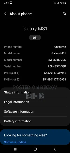 Samsung Galaxy M31 64 GB Blue