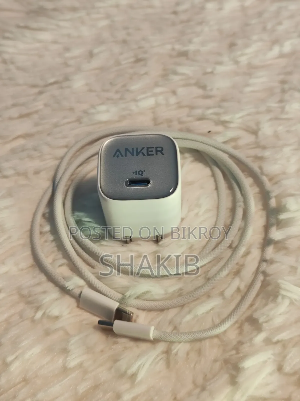 Anker Zolo 30w Adapter With 15 Pro Max Original Cable