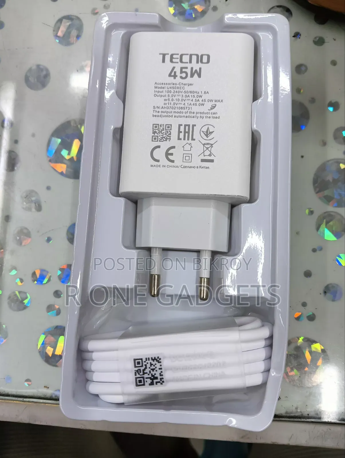 Tecno 45 Watt Original Charger