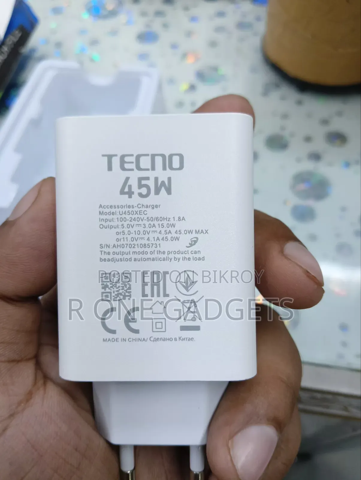 Tecno 45 Watt Original Charger