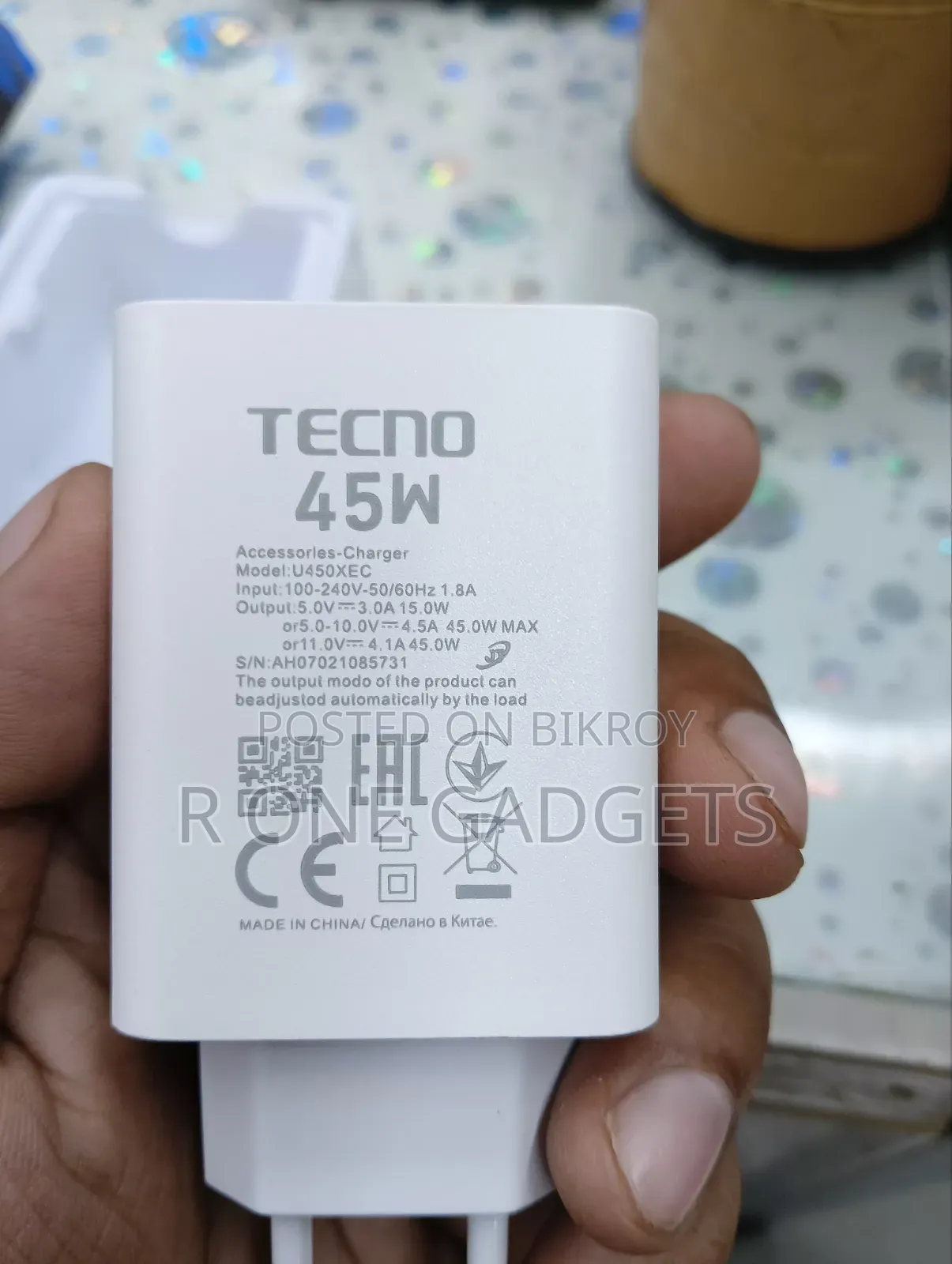 Tecno 45 Watt Original Charger