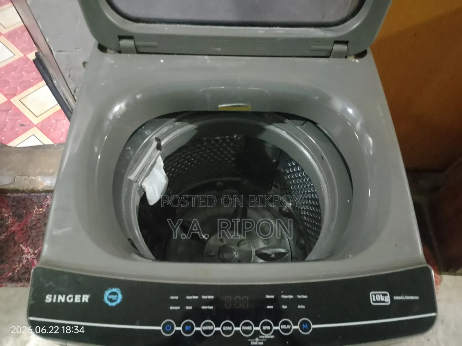 Washing Machine Singer 10 Kg