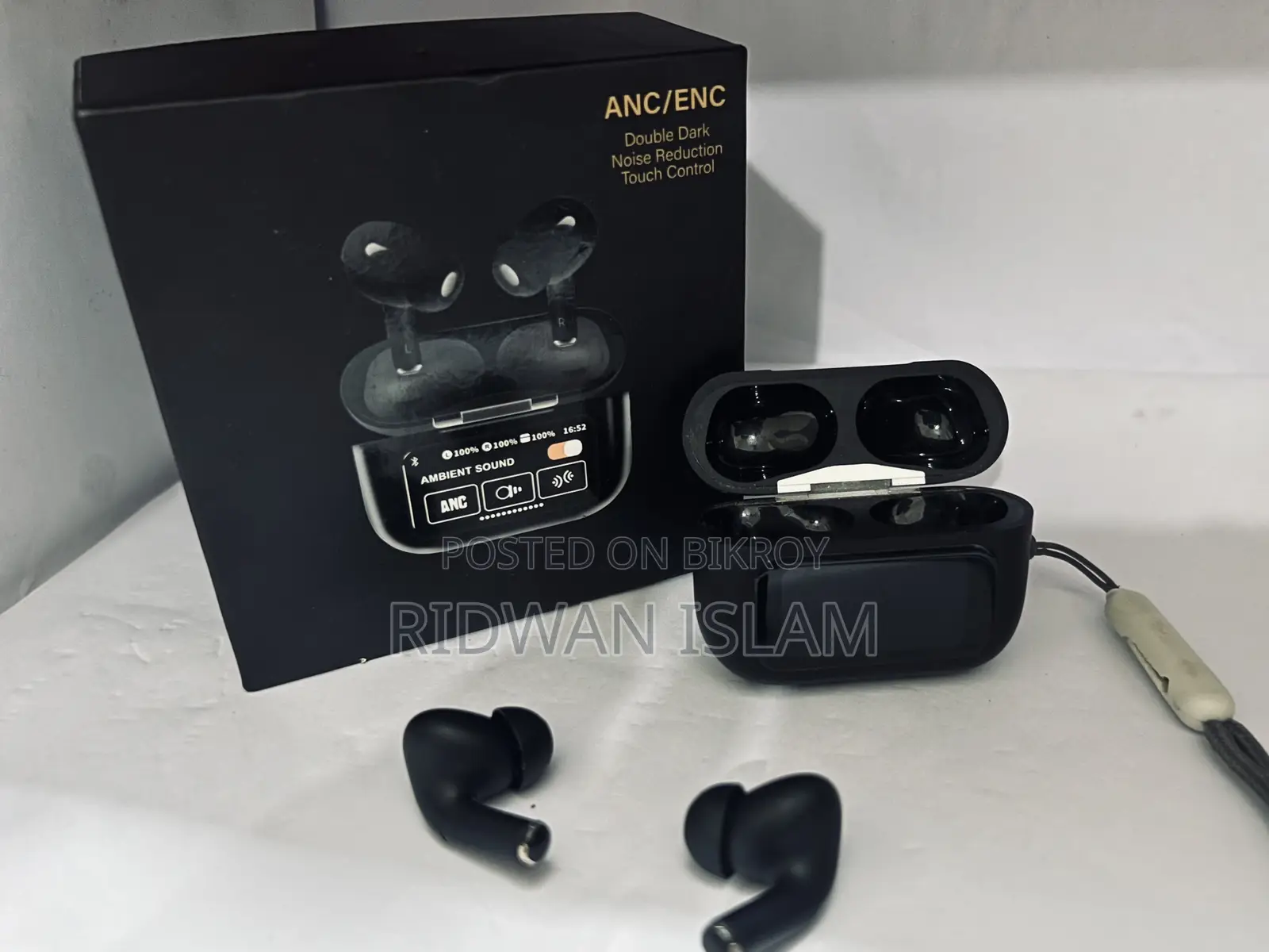 Anc Enc Smart Screen Touch Bluetooth Earbuds - Like New