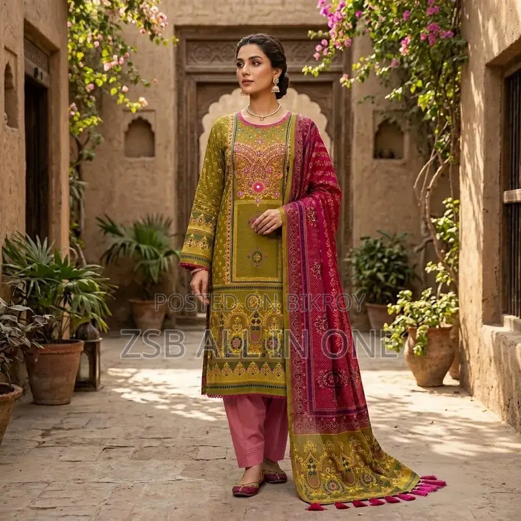 Gorgeous Aarong Boutique Karchupi Three-Piece