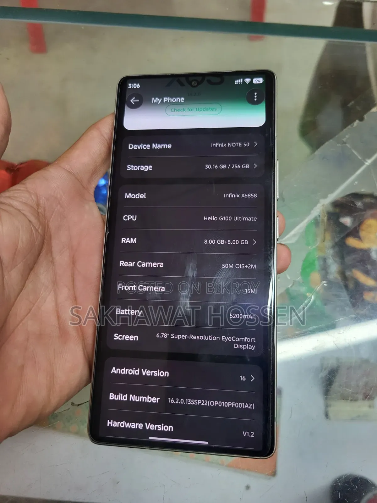 Infinix Note 50 4G 256 GB Gray