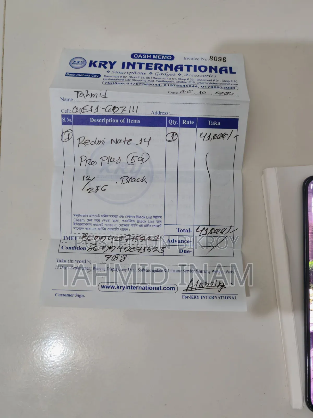 Xiaomi Redmi Note 14 Pro+ 5G 256 GB Black