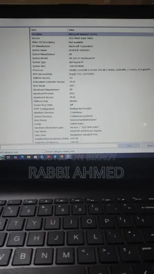 Laptop HP 250 G7 8GB Intel Core I3 SSD 128GB