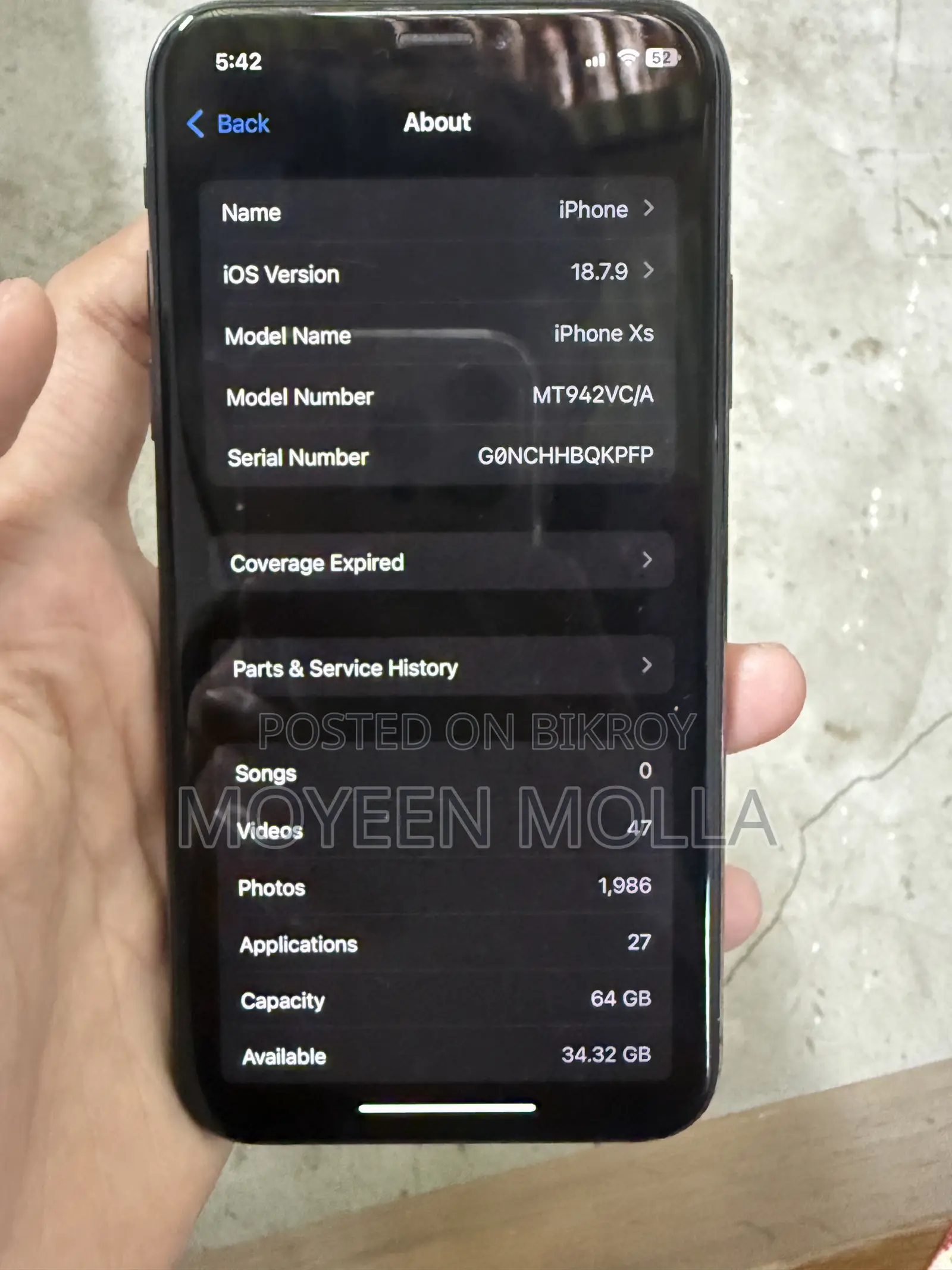 Apple iPhone XS 64 GB Black