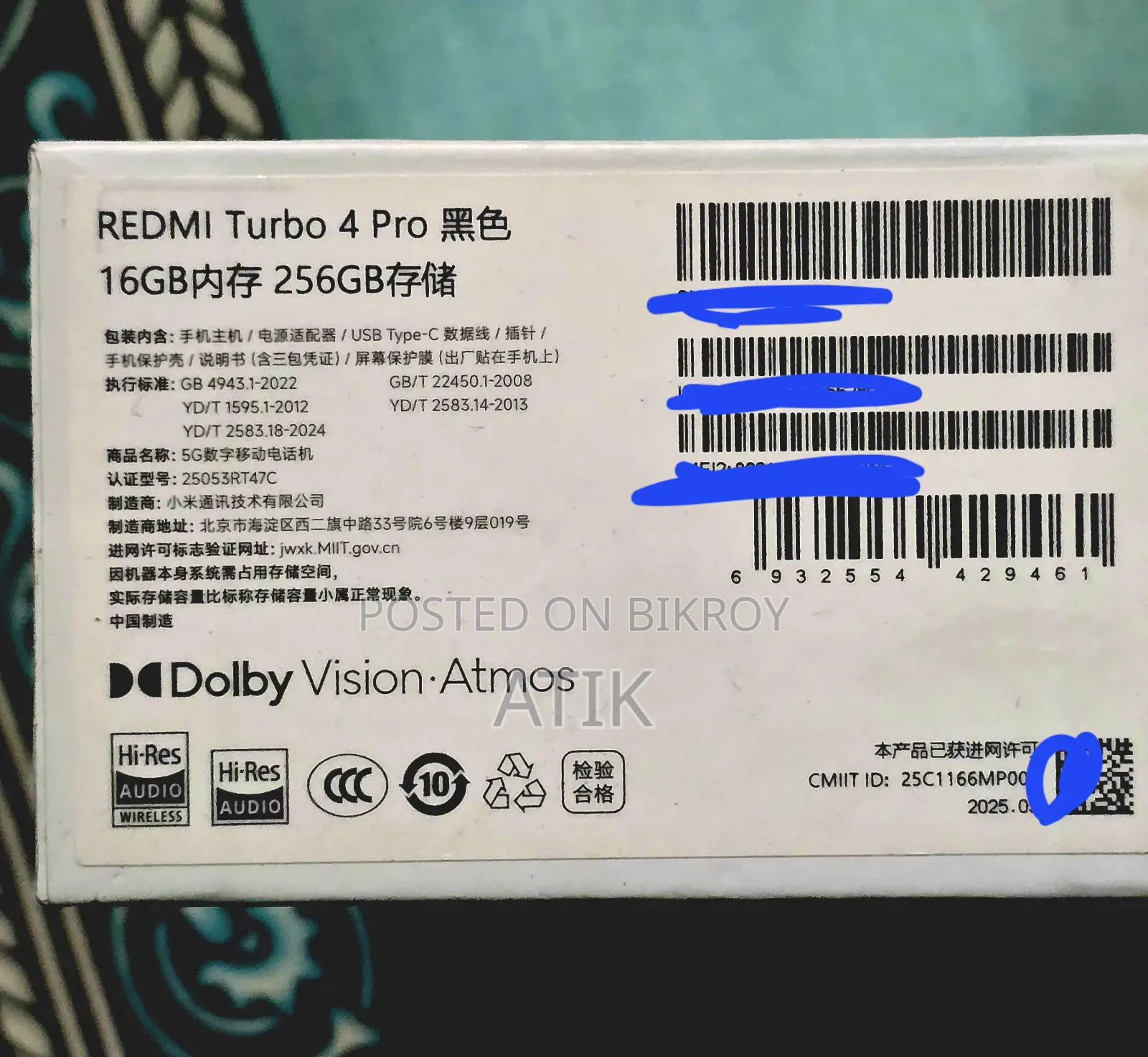Xiaomi Redmi Turbo 4 Pro 256 GB Black