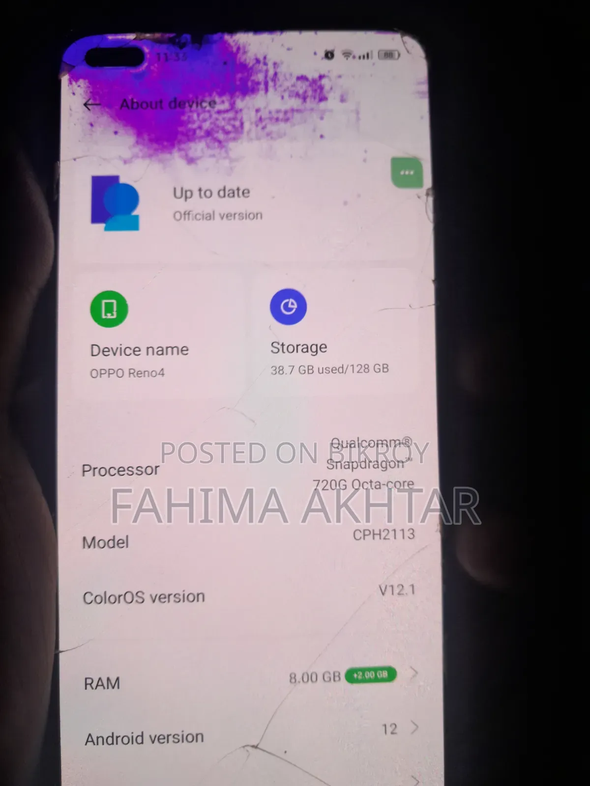 Oppo Reno4 128 GB Blue