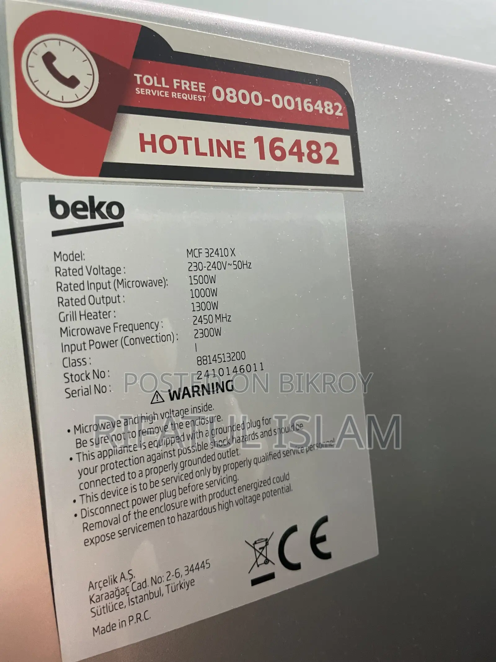 Singer Beko Microwave Oven